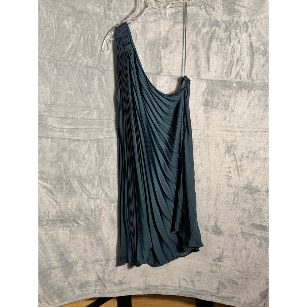 Banana Republic Teal One Shoulder Pleated Dress Sizeβ S